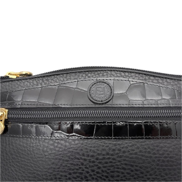 FENDI Vintage Black Pebbled Leather Cosmetic/Makeup Pouch - Picture 11 of 12